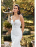 Ivory Delicate Lace Tulle Open Back Luxury Wedding Dress